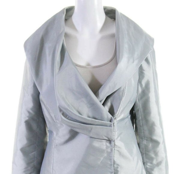 **CALVIN KLEIN SATIN ASYMMETRICAL SNAP JACKET